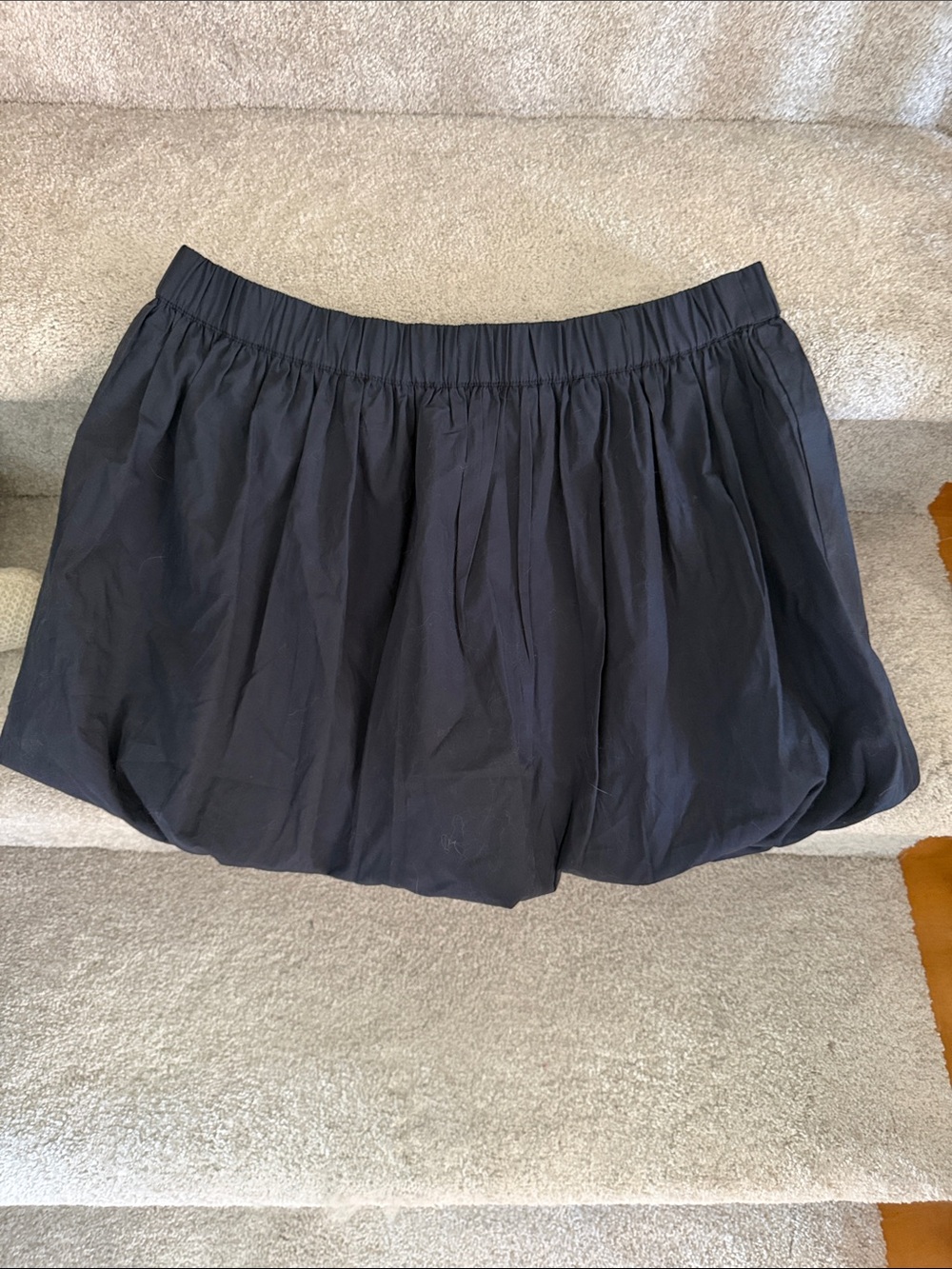 Navy Women's Elastic Waist Bubble Skirt